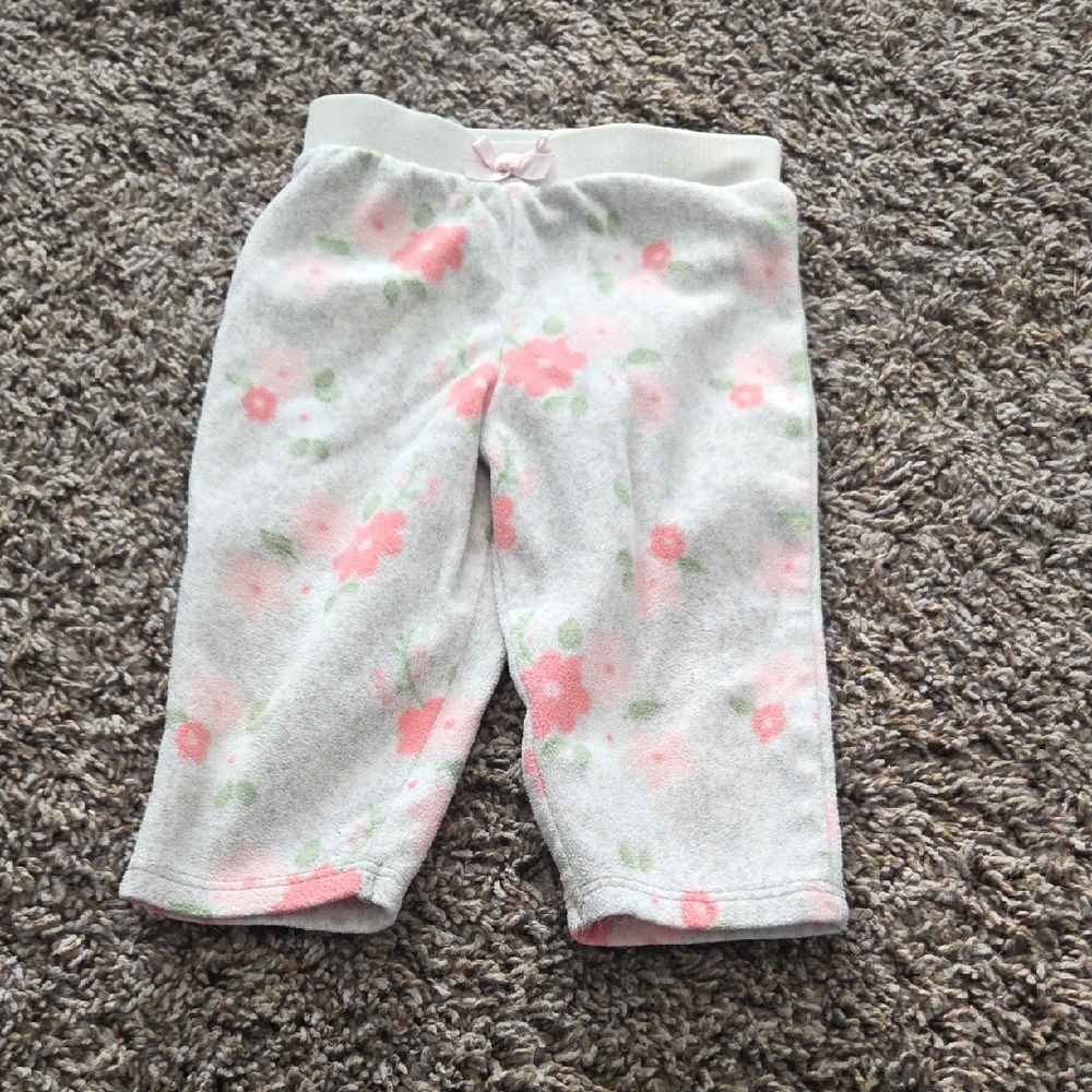 Gerber Fleece Pants With Sweet Flower Design 🌸